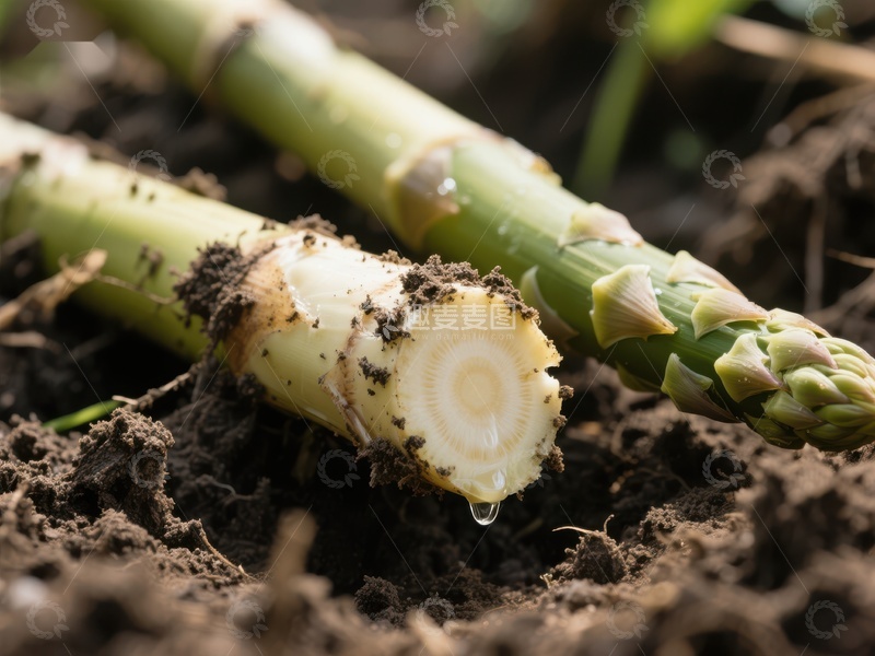 高清大图下载【趣麦麦图】新鲜出土的芦笋特写