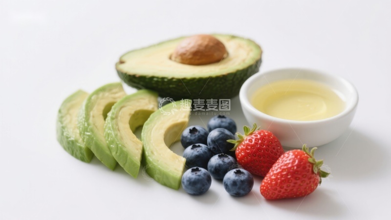 高清大图下载【趣麦麦图】新鲜水果与健康酱料组合