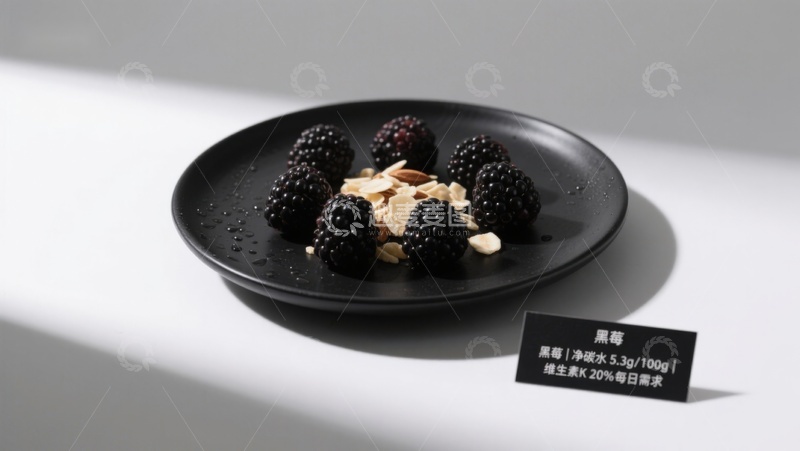 高清大图下载【趣麦麦图】黑莓配坚果，健康美味