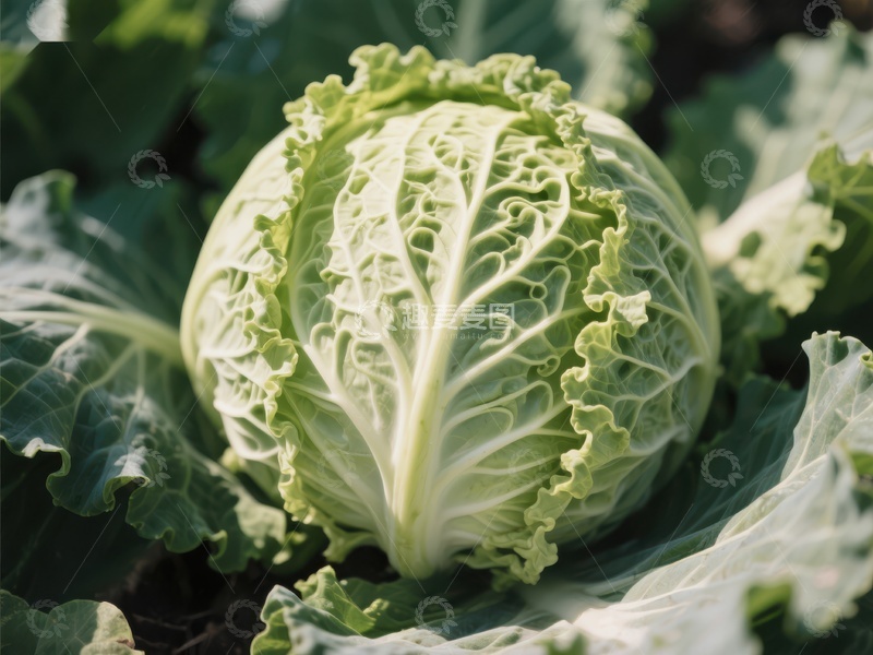高清大图下载【趣麦麦图】新鲜卷心菜在田间生长