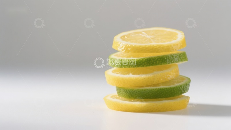 高清大图下载【趣麦麦图】柠檬青柠切片叠放