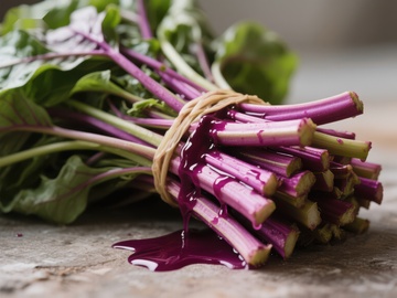 新鲜紫茎蔬菜束