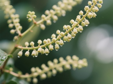 雨后枝头的嫩绿花蕾