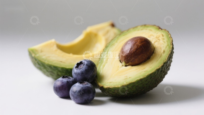 高清大图下载【趣麦麦图】新鲜牛油果与蓝莓的组合