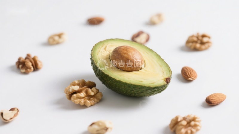 高清大图下载【趣麦麦图】牛油果与坚果的健康组合
