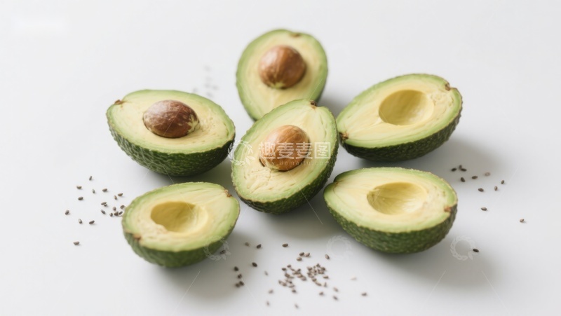 高清大图下载【趣麦麦图】新鲜切开的牛油果展示
