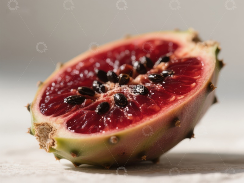 高清大图下载【趣麦麦图】切开的火龙果展示鲜艳果肉