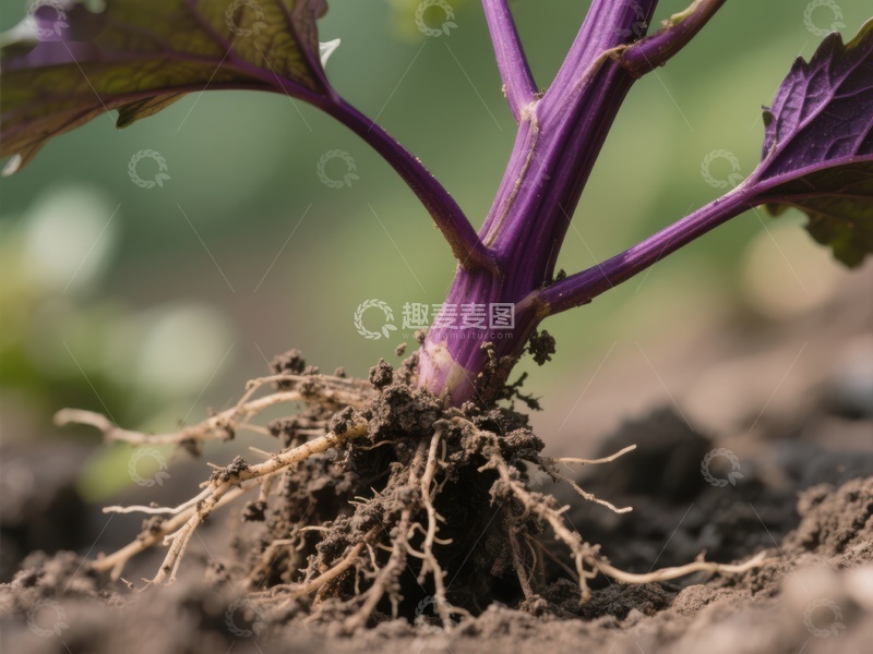 高清大图下载【趣麦麦图】紫色植物根部特写
