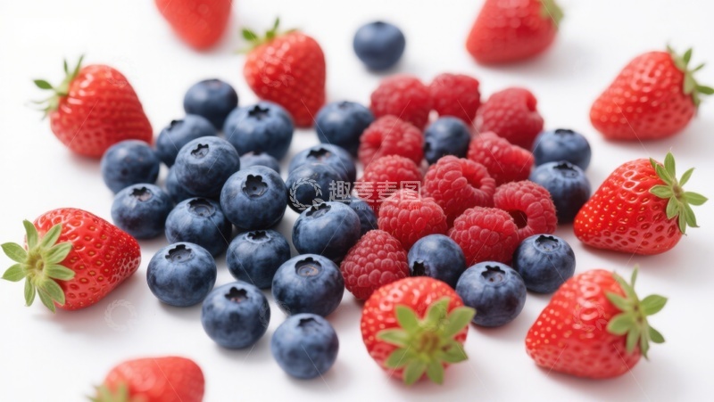 高清大图下载【趣麦麦图】新鲜草莓蓝莓与覆盆子的组合