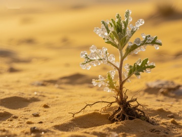 沙漠中的顽强幼苗
