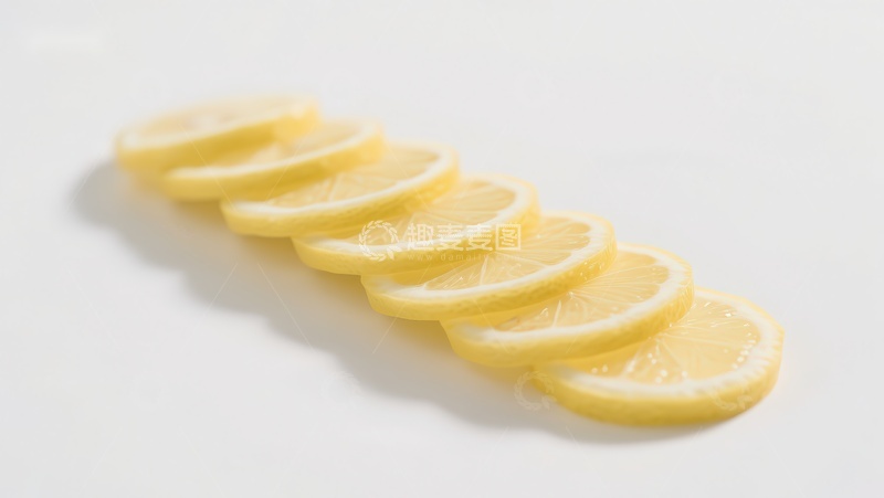 高清大图下载【趣麦麦图】新鲜柠檬片整齐排列
