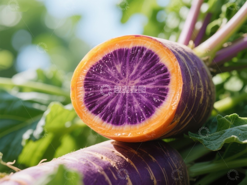 高清大图下载【趣麦麦图】紫色胡萝卜切面展示