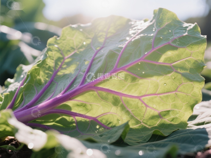 高清大图下载【趣麦麦图】阳光下的紫色叶脉绿叶