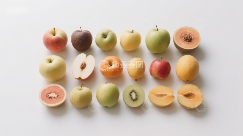 高清大图下载【趣麦麦图】多样水果整齐排列展示