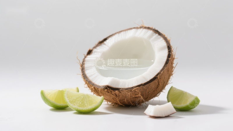 高清大图下载【趣麦麦图】椰子与青柠片的清新组合
