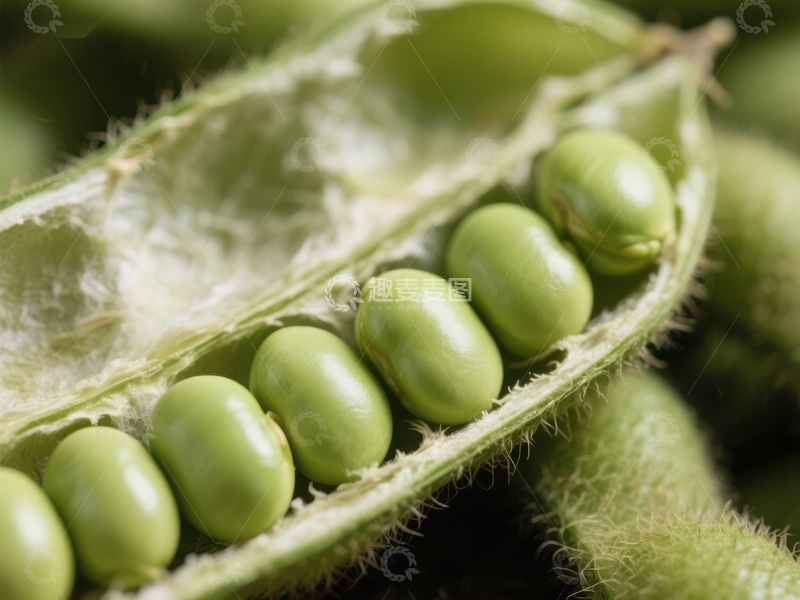 高清大图下载【趣麦麦图】新鲜大豆荚特写