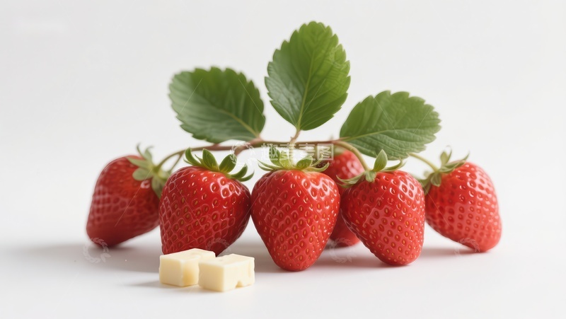 高清大图下载【趣麦麦图】新鲜草莓与巧克力块