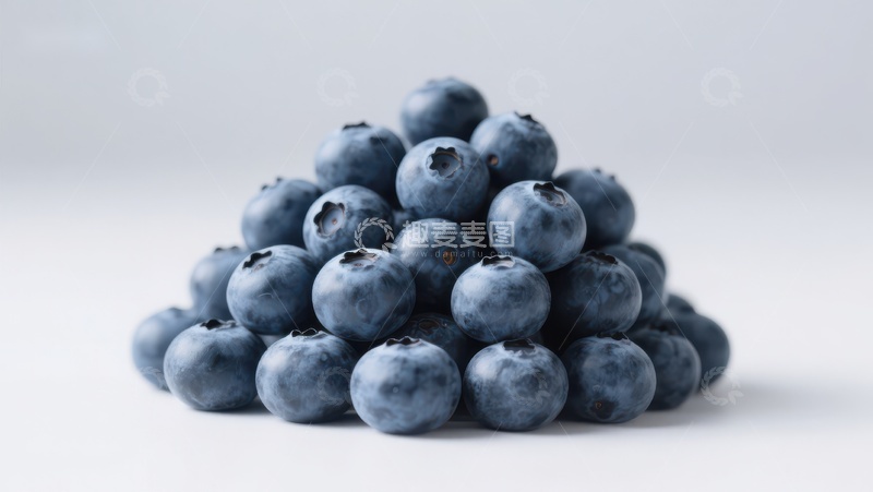 高清大图下载【趣麦麦图】新鲜蓝莓堆叠特写