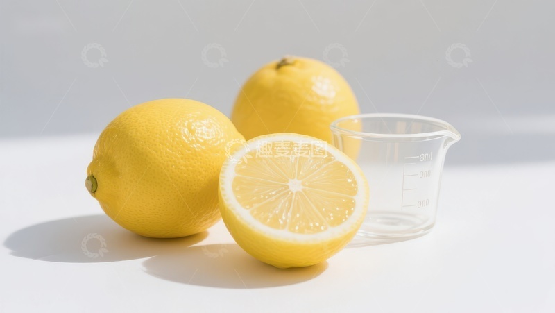 高清大图下载【趣麦麦图】新鲜柠檬与量杯静物图