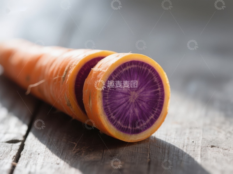 高清大图下载【趣麦麦图】紫色内心胡萝卜切片特写