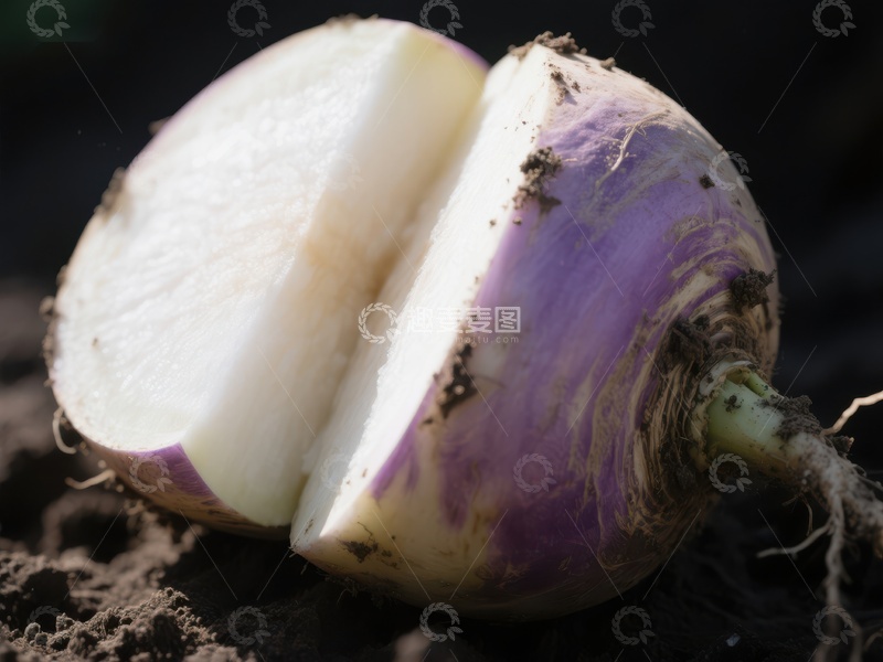 高清大图下载【趣麦麦图】新鲜萝卜切半展示