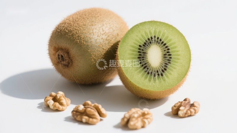 高清大图下载【趣麦麦图】猕猴桃与核桃的健康组合