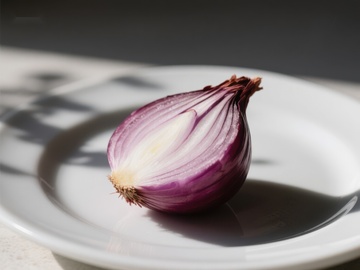 盘中的红洋葱特写