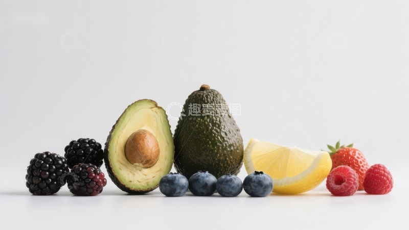 高清大图下载【趣麦麦图】新鲜水果与柠檬片的组合