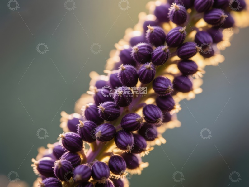 紫色花穗的特写镜头