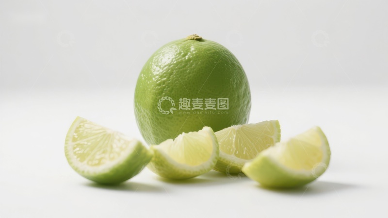 高清大图下载【趣麦麦图】新鲜青柠与切片展示