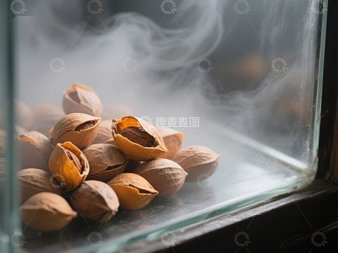 烟雾缭绕的坚果静物