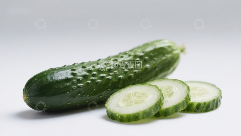 高清大图下载【趣麦麦图】新鲜黄瓜与切片展示