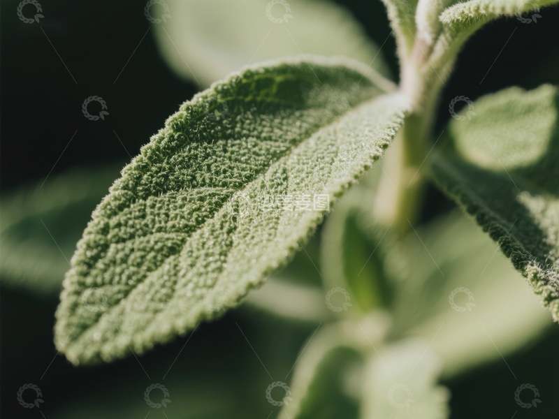 高清大图下载【趣麦麦图】绿叶特写，纹理清晰