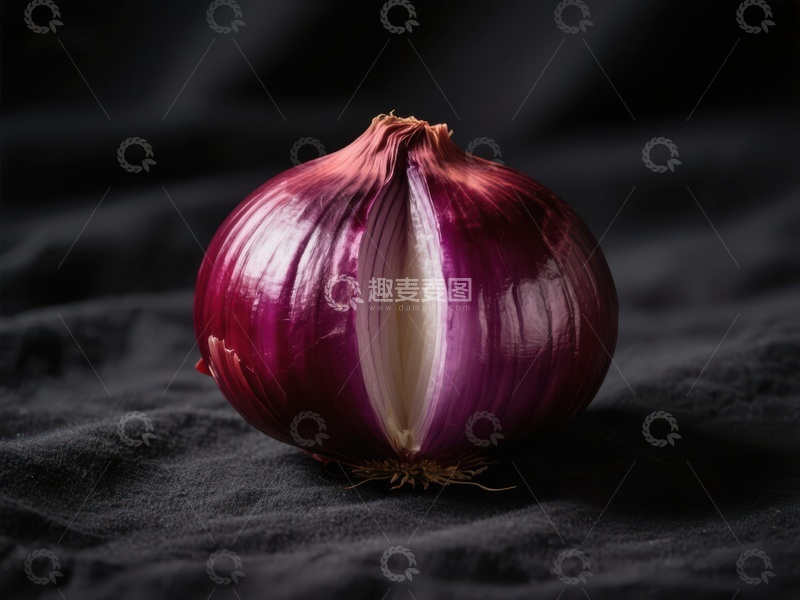 高清大图下载【趣麦麦图】新鲜红洋葱的特写