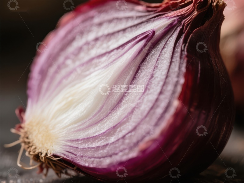 高清大图下载【趣麦麦图】-切开的红洋葱特写