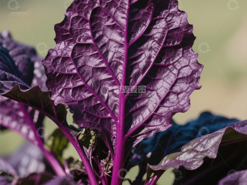 高清大图下载【趣麦麦图】紫色羽衣甘蓝的特写