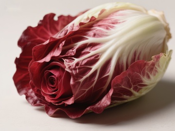 新鲜红菊苣的特写