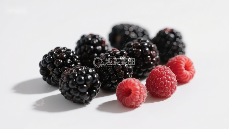 高清大图下载【趣麦麦图】黑莓与覆盆子的静物组合