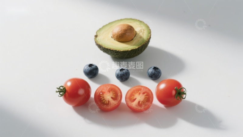高清大图下载【趣麦麦图】新鲜水果与蔬菜的组合展示