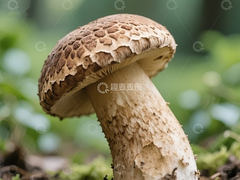 森林中的蘑菇特写