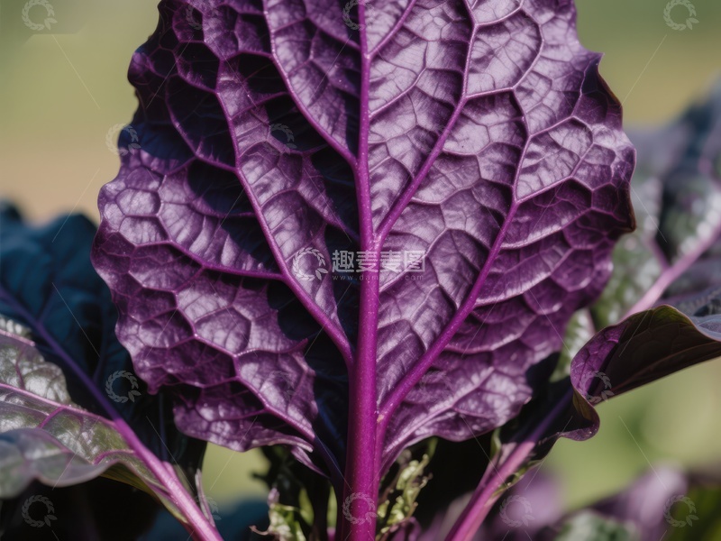 高清大图下载【趣麦麦图】紫色羽衣甘蓝的特写