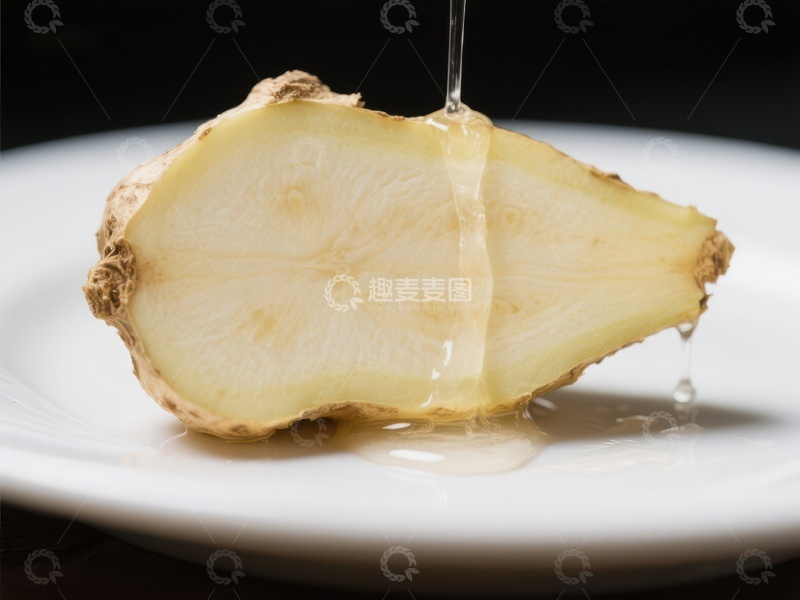 高清大图下载【趣麦麦图】蜂蜜滴落姜块，清新自然