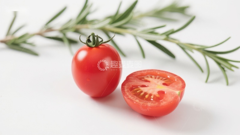 高清大图下载【趣麦麦图】新鲜番茄与迷迭香枝