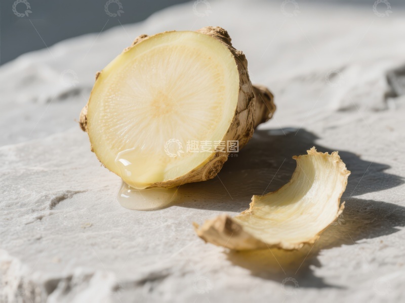 高清大图下载【趣麦麦图】新鲜姜块切面特写