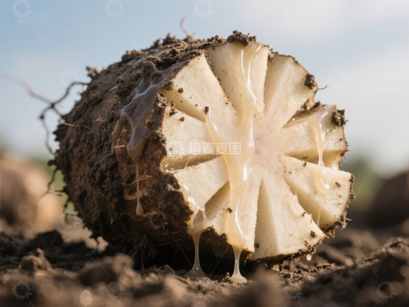 高清大图下载【趣麦麦图】新鲜挖掘的块茎植物切面