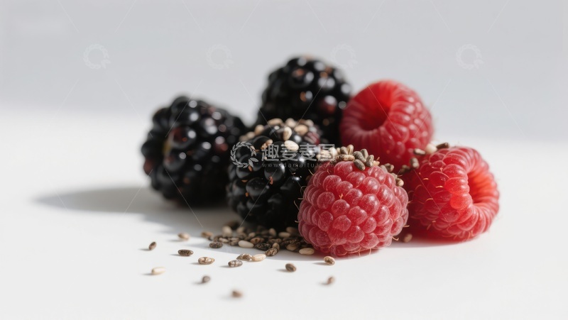 高清大图下载【趣麦麦图】黑莓与覆盆子配芝麻