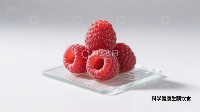 高清大图下载【趣麦麦图】新鲜覆盆子置于透明玻璃盘上