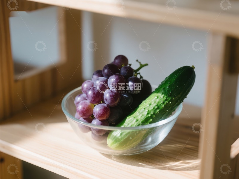 高清大图下载【趣麦麦图】葡萄与黄瓜的清新组合