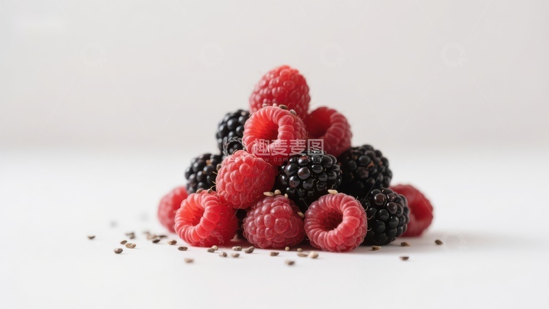 高清大图下载【趣麦麦图】新鲜莓果堆叠特写