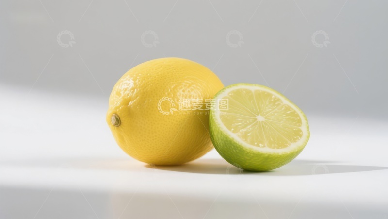 高清大图下载【趣麦麦图】柠檬与切片静物展示